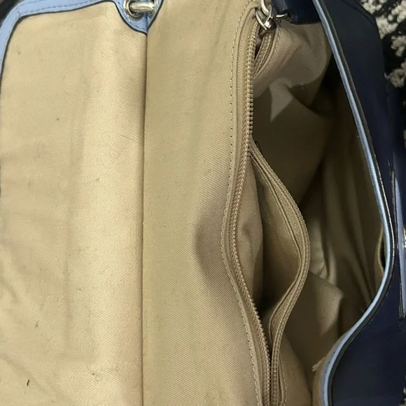 Coach Willis Legacy Archive Navy and Light Blue Leather Crossbody Shoulder Bag - Picture 6 of 8